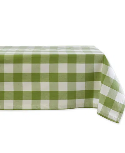 Design Imports Buffalo Check Tablecloth, 52"x52 " In Green