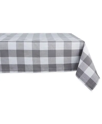Design Imports Buffalo Check Tablecloth, 52"x52 " In Gray