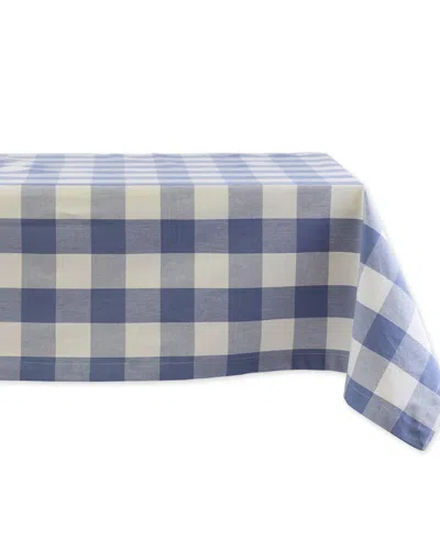 Design Imports Buffalo Check Tablecloth, 60"x84 " In Blue