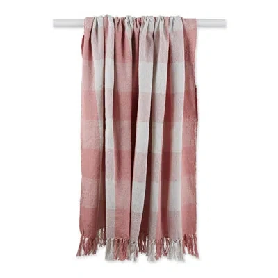 Design Imports Buffalo Cotton Throw In Pink