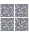 Design Imports Bunny Meadows Printed Cotton Napkins, Set Of 4 In Blue