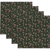 Design Imports Candy Cane Print 4-piece Napkin Set In Green