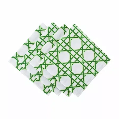 Design Imports Cane Print Set 4-pc. Napkins In White
