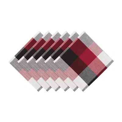 Design Imports Cardinal Red Tri Color Check 6-pc. Napkins In Multi