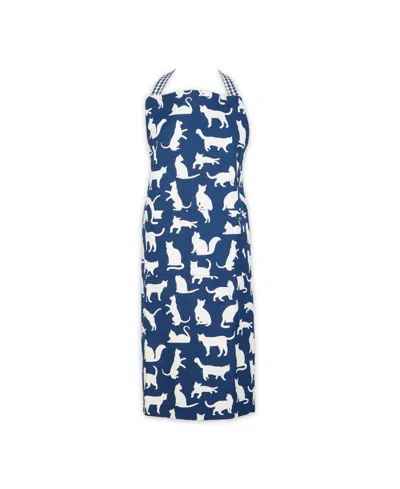 Design Imports Cat Print Chef Apron In Blue