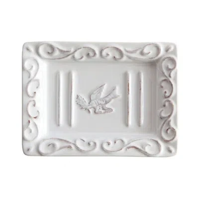 Design Imports Ceramic Soap Dish In White