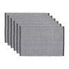Design Imports Chambray Fine Ribbed 6-pc. Placemat In Gray