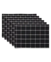 Design Imports Check Placemat, Set Of 6 In Black