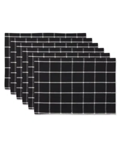 Design Imports Check Placemat, Set Of 6 In Black