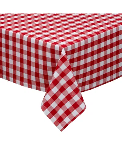 Design Imports Checkers Tablecloth, 52"x 52 " In Red