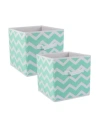 Design Imports Chevron Print 2-pc. Storage Bin In Aqua