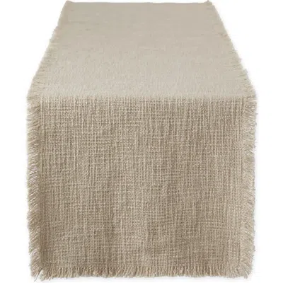 Design Imports Chino Basket Fringe Table Runner In Natural