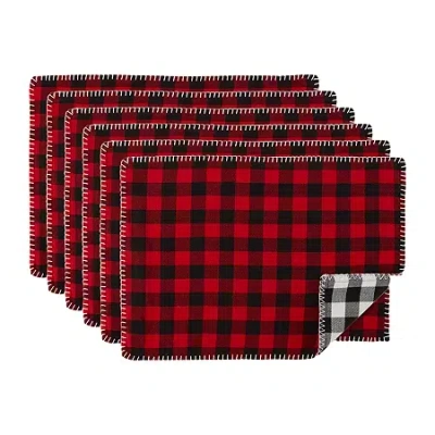Design Imports Christmas Buffalo 6-pc. Placemat In Red
