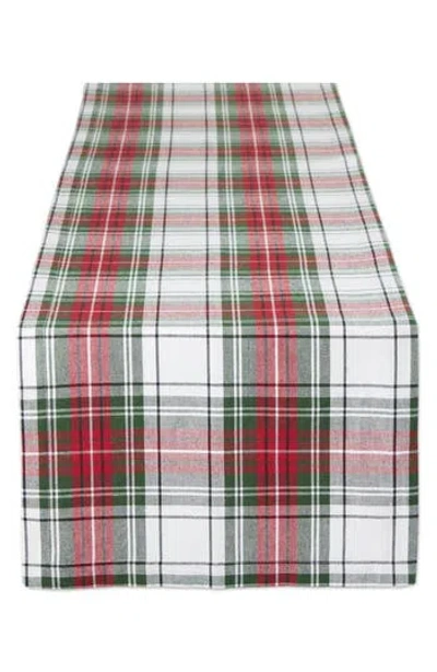 Design Imports Christmas Plaid Cotton Table Runner In Multi