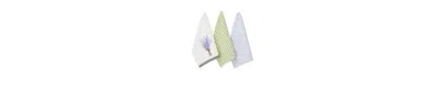 Design Imports Cotton Kitchen Towel Set Lightweight Fast-drying Dish Towels, 18x28", Lavender Bouquet, 3 Piece
