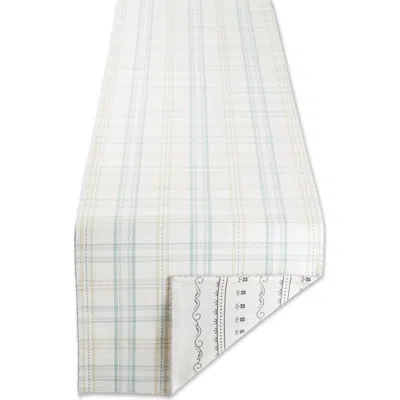 Design Imports Cottontail Garden Plaid Table Runner In Gray