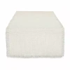 Design Imports Cream Sugar Basket Fringe Table Runner In Sand