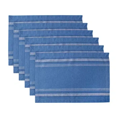 Design Imports Design Import French Stripe 6-pc. Placemats In Blue
