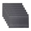 Design Imports Design Import French Stripe 6-pc. Placemats In Gray