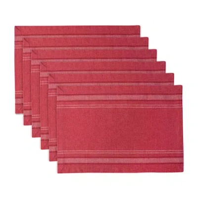 Design Imports Design Import French Stripe 6-pc. Placemats In Red