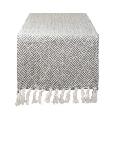 Design Imports Diamond Table Runner, 15" X 72" In Gray