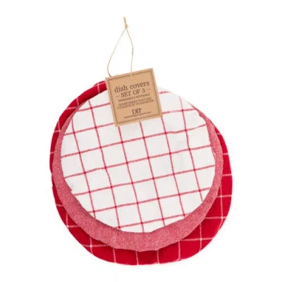 Design Imports Dish Covers Set Of 3 In Red Cider