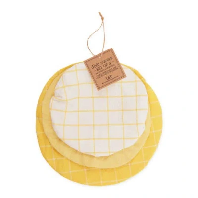 Design Imports Dish Covers Set Of 3 In Yarrow Yellow