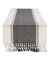 Design Imports Dobby Stripe Ribbed Table Runner, 13"x72 " In Black