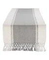 Design Imports Dobby Stripe Ribbed Table Runner, 13"x72 " In Cool Gray