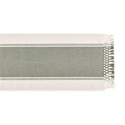 Design Imports Dobby Stripe Table Runner In Green