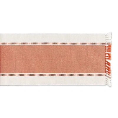 Design Imports Dobby Stripe Table Runner In Orange