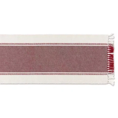 Design Imports Dobby Stripe Table Runner In Red
