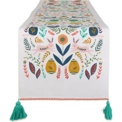Design Imports Easter Folk Embellished Table Runner In Pattern