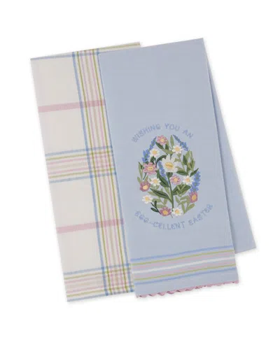 Design Imports Egg-cellent Easter Cotton Dishtowels Set, 18"x28" In Multi