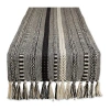 Design Imports Farmhouse Braided Stripe Table Runner In Black