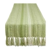 Design Imports Farmhouse Braided Stripe Table Runner In Green