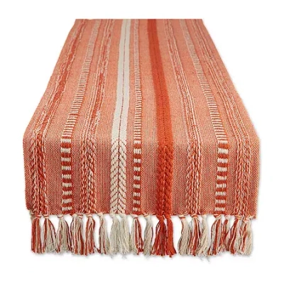 Design Imports Farmhouse Braided Stripe Table Runner In Red