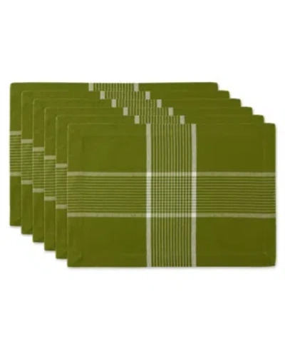 Design Imports Fiesta Check Placemat, Set Of 6 In Green