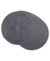 Design Imports Floral Woven Round Placemat, Set Of 6 In Gray