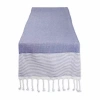 Design Imports French Blue Bordered Dobby Table Runner In Blue