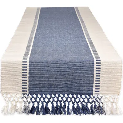 Design Imports French Blue Dobby Stripe Table Runner
