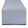 Design Imports French Blue Eco-friendly Chambray Fine Ribbed Table Runner In Blue