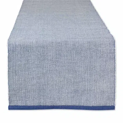 Design Imports French Blue Eco-friendly Chambray Fine Ribbed Table Runner