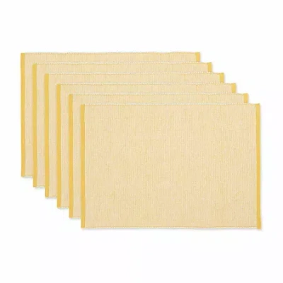 Design Imports French Blue Eco-friendly Chambray Fine Ribbed 6-pc. Placemat In Yellow