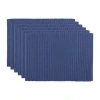 Design Imports French Blue Ribbed 6-pc. Table Linen Set In Blue