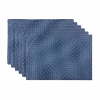 Design Imports French Blue Tonal Lattice Print Outdoor 6-pc. Placemat