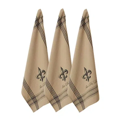 Design Imports French Print 3-pc. Dish Cloth Set In Brown
