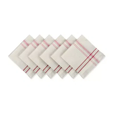 Design Imports French Stripe 6-pc. Napkins In Red