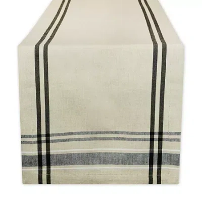 Design Imports French Stripe Table Runner In Black