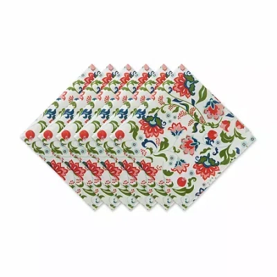 Design Imports Garden Floral Print Outdoor 6-pc. Napkins In White